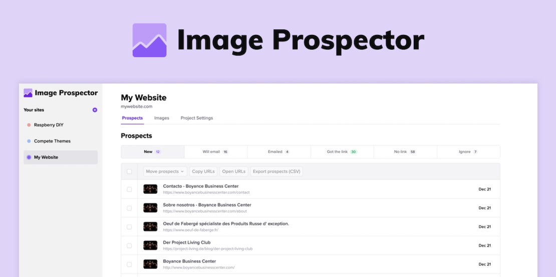 Image Prospector SEO tool